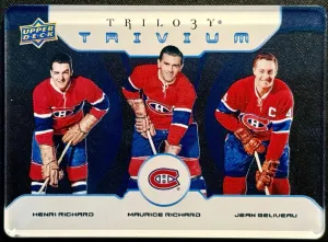 2023-24 Trilogy #TR-2 Richard, Richard, Beliveau-Montreal Trivium-Plexi front